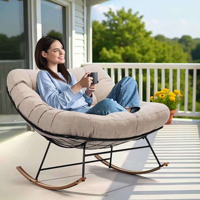 Indoor/Outdoor Metal Patio Rocking Chair