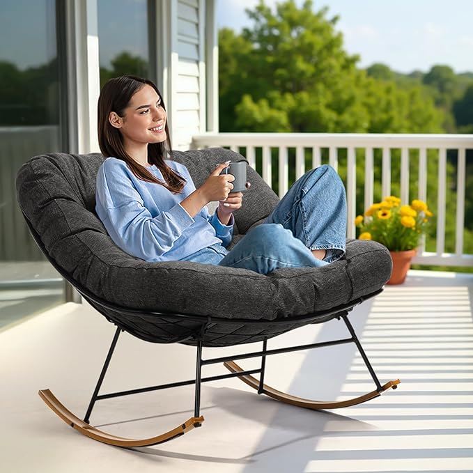 Indoor/Outdoor Metal Patio Rocking Chair