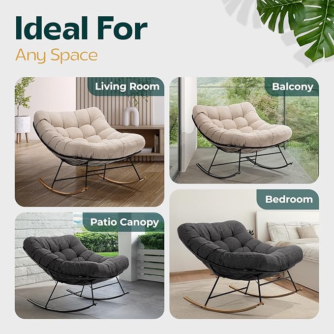 Indoor/Outdoor Metal Patio Rocking Chair