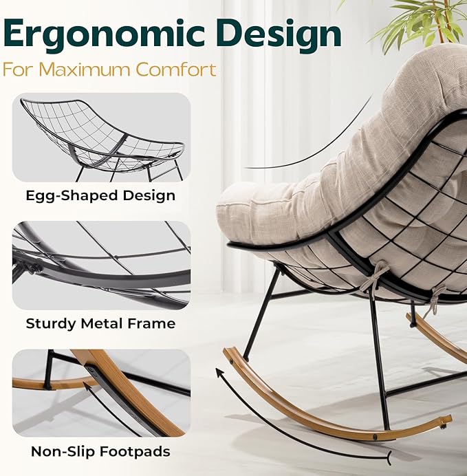 Indoor/Outdoor Metal Patio Rocking Chair