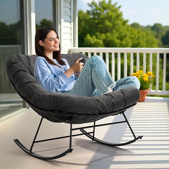 Indoor/Outdoor Metal Patio Rocking Chair