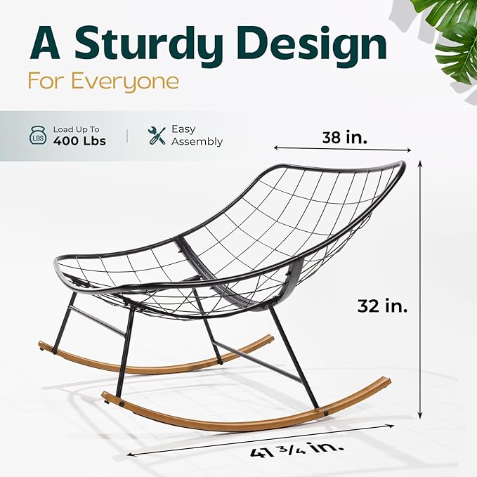 Indoor/Outdoor Metal Patio Rocking Chair